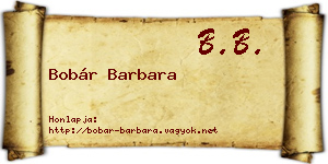 Bobár Barbara névjegykártya