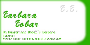 barbara bobar business card